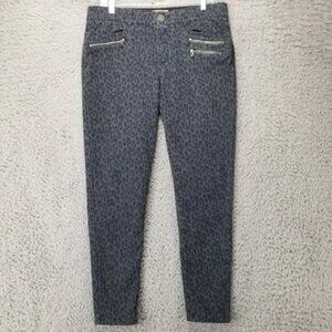 Democracy Jeans Womens 12 Absolution Gray Black Animal Print Stretch Tapered
